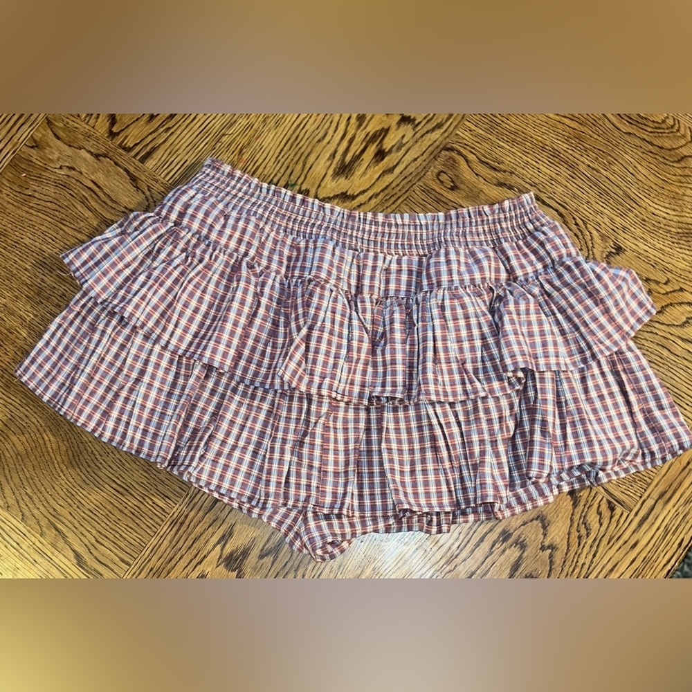 BRAND NEW No Boundaries Woven Cotton Plaid Mini Skort, Women's size  XXL (20)